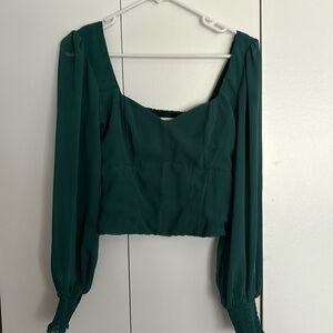 Green Long Sleeve Blouse - M
